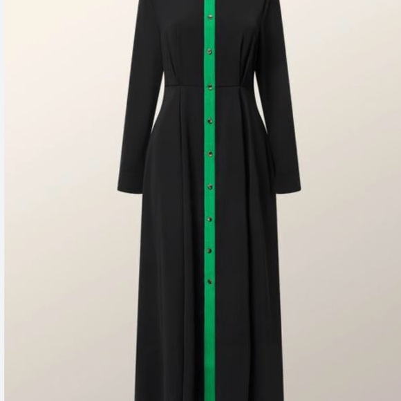 STYLEWE Black and Green Long Sleeve Dress